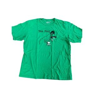 Crazy Dog T-Shirts Tea Rex Funny Dinosaur‎ Graphic Tee Green Mens 2X